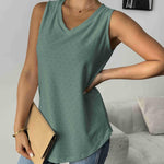 Zeagoo Women Eyelet Tank Tops Sleeveless Shirts V Neck Cute Top