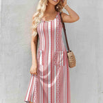 Zeagoo Floral Beach Sundress Casual A-Line Midi Tank Dresses