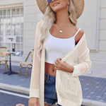 Zeagoo Women 2024 Lightweight Crochet Cardigan Long Sleeve Open Front Knit Sweater Summer Kimono Cover Up with Pockets