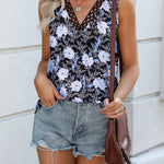 Zeagoo Women V Neck Lace Tank Tops