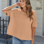 Zeagoo Women Short Sleeve T Shirts Round Neck Oversized Tee