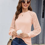 Zeagoo Elegant Blouse Long Sleeve Crew Neck T Shirt (DE Only)