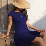 Zeagoo Women's Dress Round Neck Knee-Length Casual Dress (DE Only)