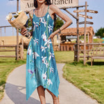 Zeagoo Women Midi Dress Bohemian Beach Cover Up Dress
