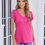 Zeagoo Shirts Casual Short Sleeve Tees Dressy Casual Patel Blouses
