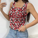 Zeagoo Tank Tops Square Neck Loose Fit Side Split Flowy Shirts