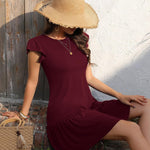 Zeagoo Women's Dress Round Neck Knee-Length Casual Dress (DE Only)