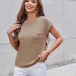 Zeagoo Sleeveless Cape Sleeve Knit Ribbed Tank Tops