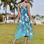 Zeagoo Women Midi Dress Bohemian Beach Cover Up Dress