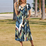 Zeagoo Floral Dress Short Sleeve Beach Dress