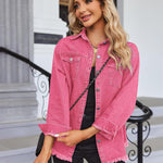 Zeagoo Jean Jackets Ripped Stretchy Denim Jean Jacket