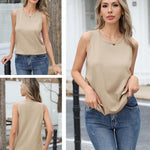 Zeagoo Sweater Vest Women Crew Neck Sleeveless Tank Tops