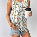 Zeagoo Tank Top Blouses Scooped Neck Pleated Front Shirts