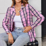 Zeagoo Flannel Shirt Women Button Down Long Sleeve Plaid Shirts