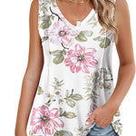 Zeagoo Pleated Tank Tops Loose Fit V Neck Sleeveless Tops