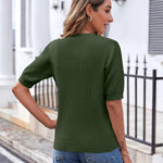 Zeagoo Short Sleeve Cardigan Button Down Ribbed Knit Sweater Tops