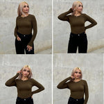 Zeagoo Damen Langarm T-Shirt Basic Slim Fit Tops (DE Only)