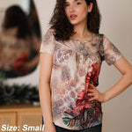 Zeagoo Women Tunic Tops Dressy Casual Short Sleeve Floral Shirts