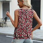 Zeagoo Tank Tops Loose Fit V Neck Ruched Sleeveless Tops