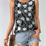 Zeagoo Tank Top Blouses Scooped Neck Pleated Front Shirts