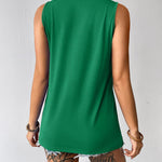 Zeagoo Tank Top Blouses Scooped Neck Pleated Front Shirts