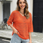 Zeagoo Women's Crochet Off The Shoulder Hollow Out Knit Tops