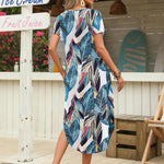 Zeagoo Maxi Dress with Pockets Short Sleeve Sundress