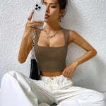 Zeagoo Square Neck Ribbed Tank Tops