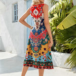 Zeagoo Floral Beach Sundress Casual A-Line Midi Tank Dresses