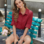 Zeagoo Linen Button Down Shirts  Long Sleeve Cotton Gauze Tops