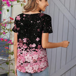 Zeagoo Women Tunic Tops Dressy Casual Short Sleeve Floral Shirts