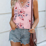 Zeagoo Women V Neck Lace Tank Tops