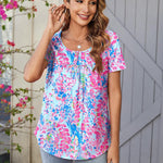 Zeagoo Women Tunic Tops Dressy Casual Short Sleeve Floral Shirts