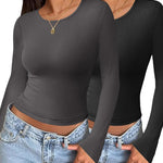 Zeagoo Women Long Sleeve T Shirts Crewneck Basic Knit Tops