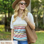 Zeagoo Short Sleeve Sweaters Soft Casual V Neck Pullover Tops