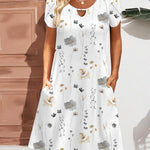 Zeagoo Women's Casual A-Line Dresses with Pockets Floral Tshirt Dress
