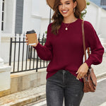 Zeagoo Women's Elegant Knitted Jumper Crew Neck Sweater (DE Only)