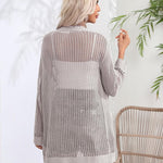 Zeagoo Women 2024 Lightweight Crochet Cardigan Long Sleeve Open Front Knit Sweater Summer Kimono Cover Up with Pockets