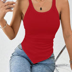Zeagoo Ribbed Tank Tops 3 Pack Scoop Neck Ruched Shirts
