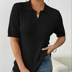 Zeagoo Women Short Sleeve Sweater Pullover Polo Tops