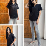 Satin Silk Blouse Tops - Zeagoo (Us Only)