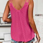 Zeagoo Flowy Strap Eyelet Embroidery Sleeveless Casual Tank Top