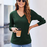 Zeagoo Long Sleeve Shirts for Women V Neck Casual Sweaters