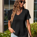 Zeagoo Short Sleeve Shirts Dressy Tops with Pleats