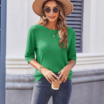 Zeagoo Loose Short Sleeve Tunic Tops Crochet Knit Pullover Sweater