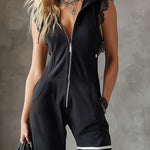 Giada™ | Retro Hooded Sports Jumpsuit with Stripes