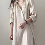 Zeagoo Women's Casual Stand Collar Long Sleeve Side Fork Long Dress