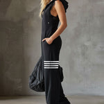 Giada™ | Retro Hooded Sports Jumpsuit with Stripes