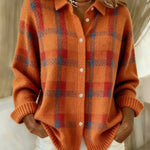 MARCOLLINE | RETRO PLAID SWEATER WITH CASUAL CONTRAST