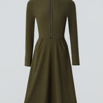 ZINNIA | ZIPPERED LONG SLEEVE DRESS WITH STRETCH FABRIC